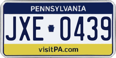 PA license plate JXE0439