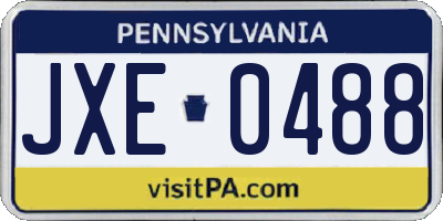 PA license plate JXE0488