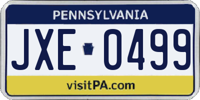 PA license plate JXE0499