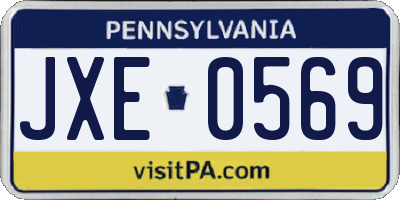 PA license plate JXE0569