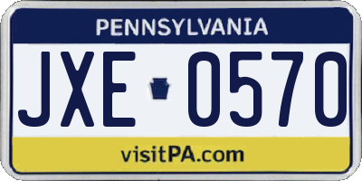 PA license plate JXE0570