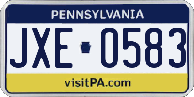 PA license plate JXE0583
