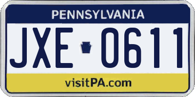 PA license plate JXE0611