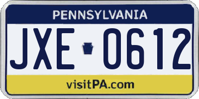 PA license plate JXE0612