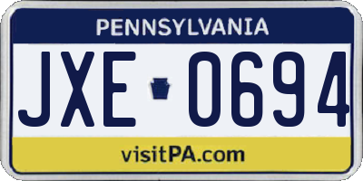 PA license plate JXE0694