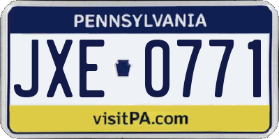 PA license plate JXE0771