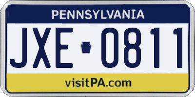 PA license plate JXE0811