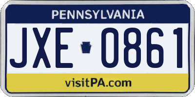 PA license plate JXE0861