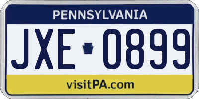 PA license plate JXE0899