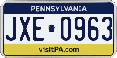 PA license plate JXE0963