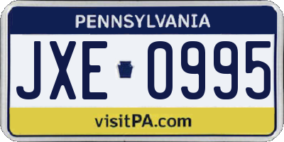 PA license plate JXE0995