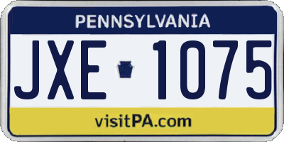 PA license plate JXE1075