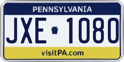 PA license plate JXE1080