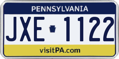 PA license plate JXE1122