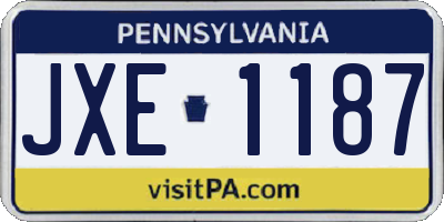 PA license plate JXE1187