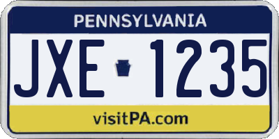 PA license plate JXE1235