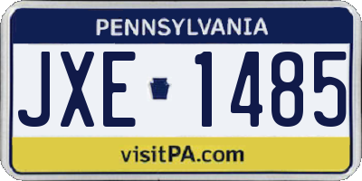 PA license plate JXE1485