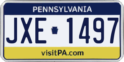 PA license plate JXE1497