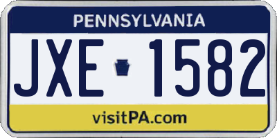 PA license plate JXE1582