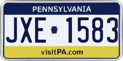 PA license plate JXE1583