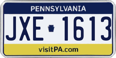 PA license plate JXE1613
