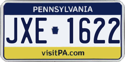 PA license plate JXE1622