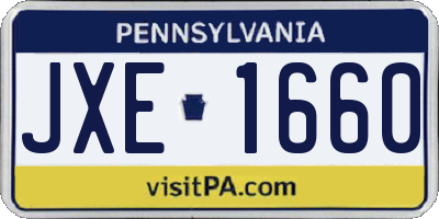 PA license plate JXE1660