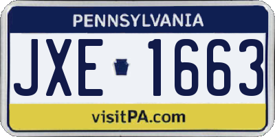 PA license plate JXE1663