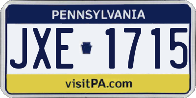 PA license plate JXE1715