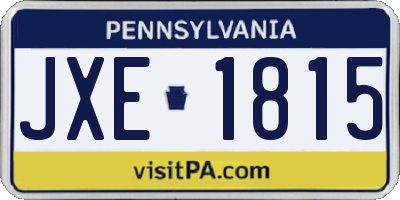 PA license plate JXE1815