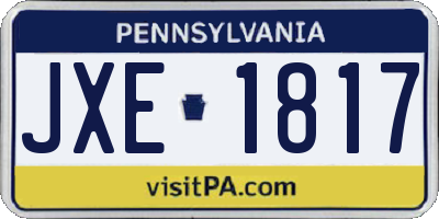 PA license plate JXE1817