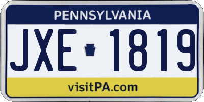 PA license plate JXE1819