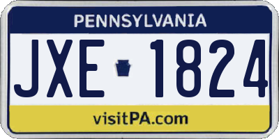 PA license plate JXE1824