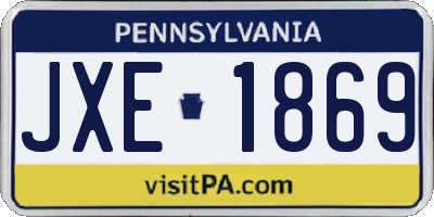 PA license plate JXE1869
