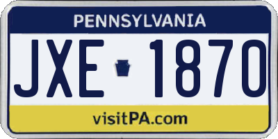 PA license plate JXE1870
