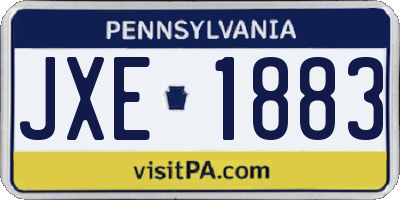 PA license plate JXE1883