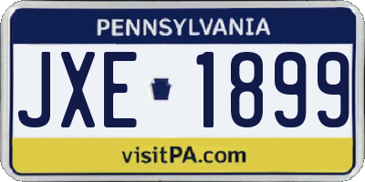 PA license plate JXE1899