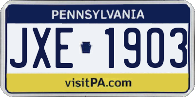 PA license plate JXE1903