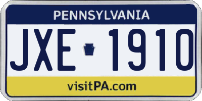 PA license plate JXE1910