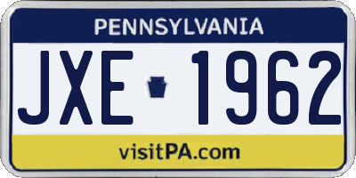 PA license plate JXE1962