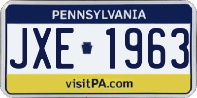 PA license plate JXE1963