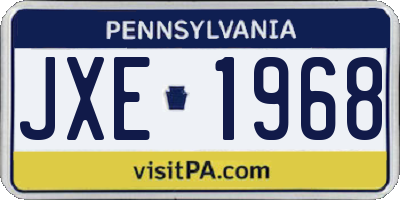 PA license plate JXE1968