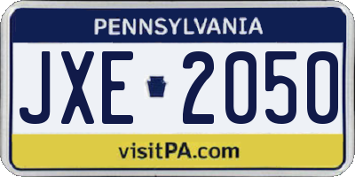 PA license plate JXE2050