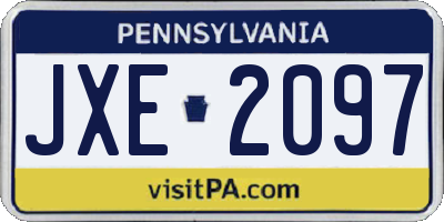 PA license plate JXE2097