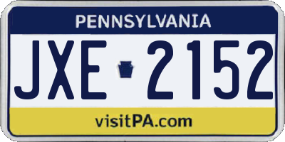 PA license plate JXE2152