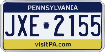 PA license plate JXE2155