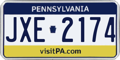 PA license plate JXE2174