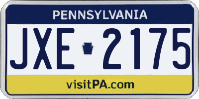 PA license plate JXE2175