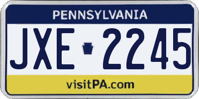 PA license plate JXE2245