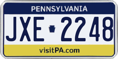 PA license plate JXE2248